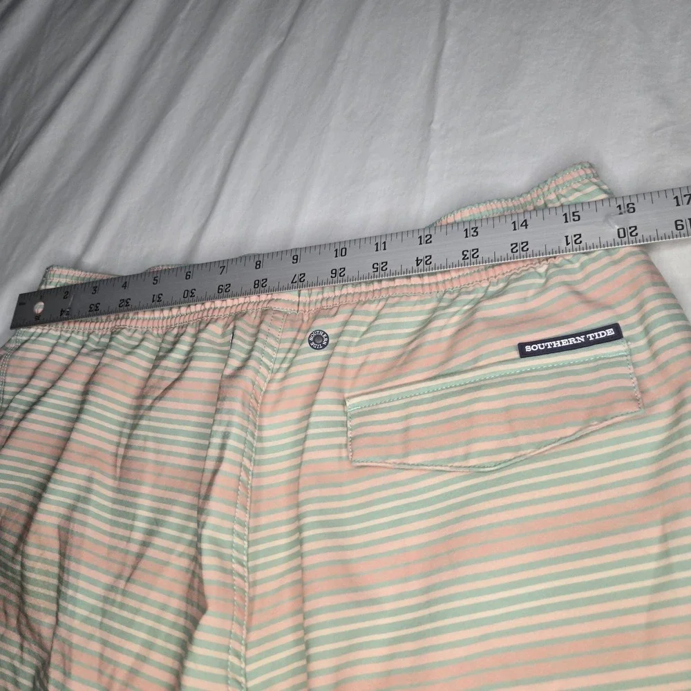 Southern Tide Swim Trunks Mens Small Stripe Mesh Lined Fishing Beach Lightweight